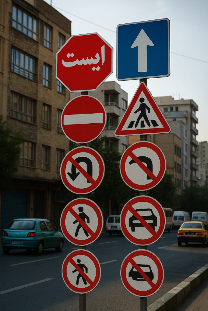 تابلو علائم رانندگی تهران